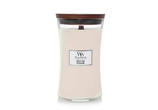 Bougie White teak large - Woodwick