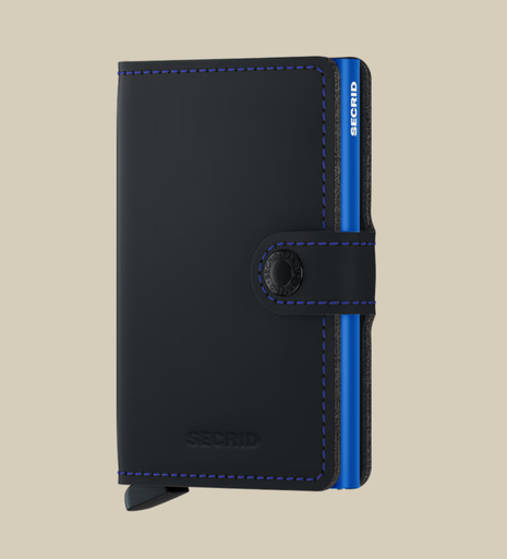 Miniwallet matte black blue - Secrid